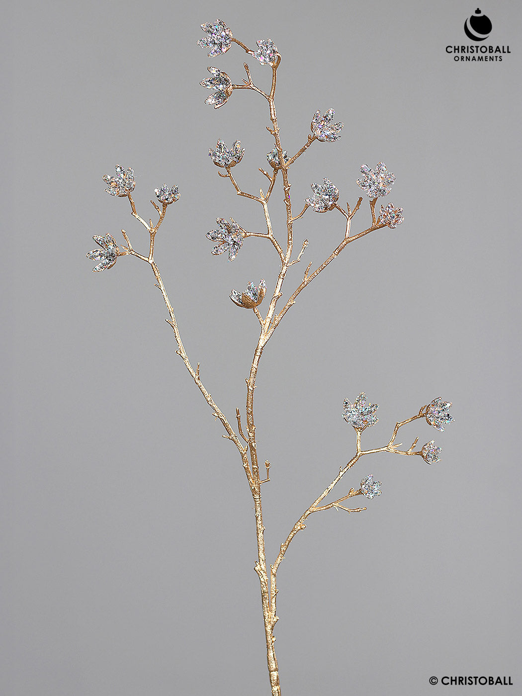 Dekoblume - Baumwollfruchtstand, 105cm, gold