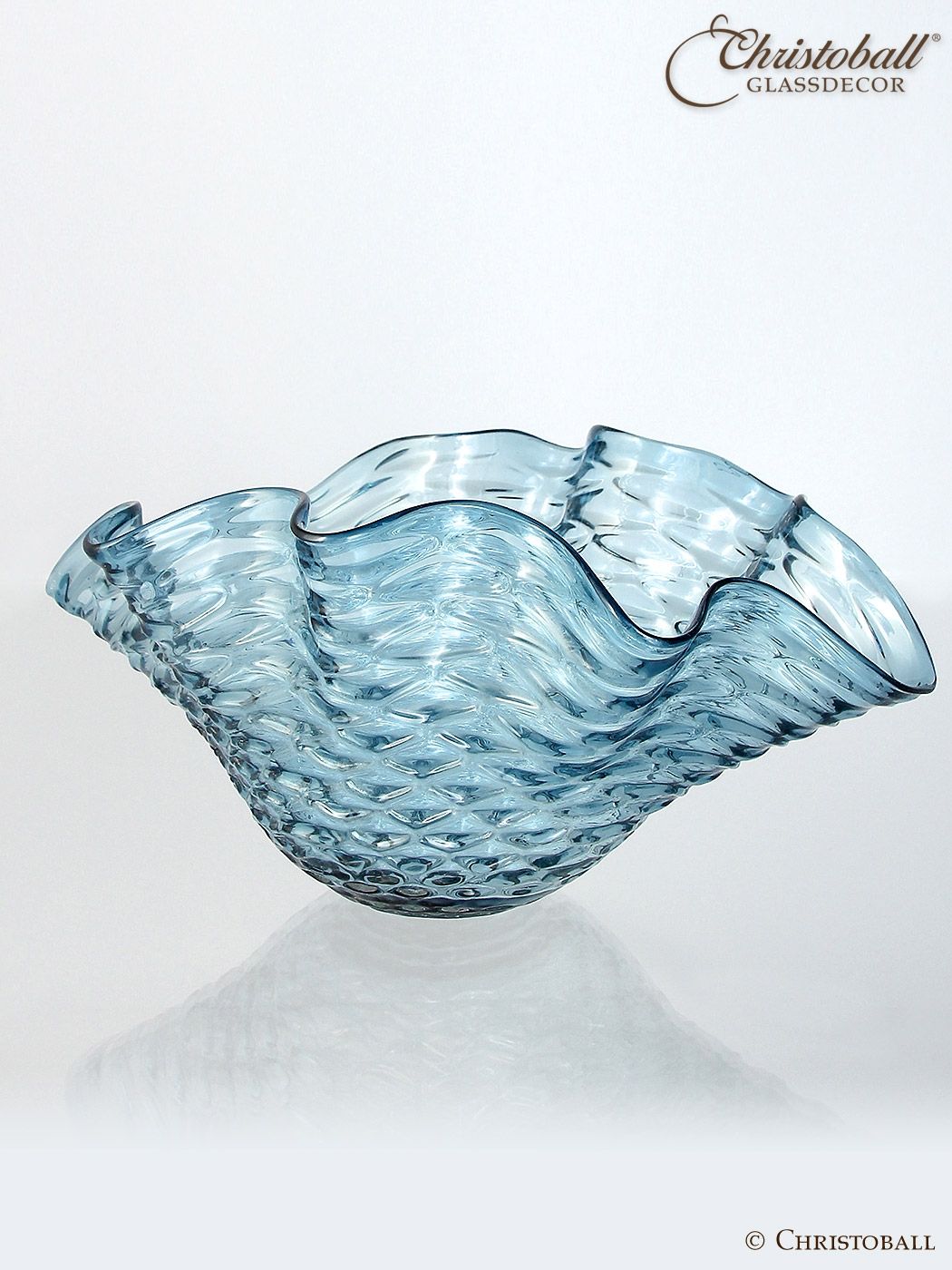 Ocean Waves Schale aus Glas - Blau
