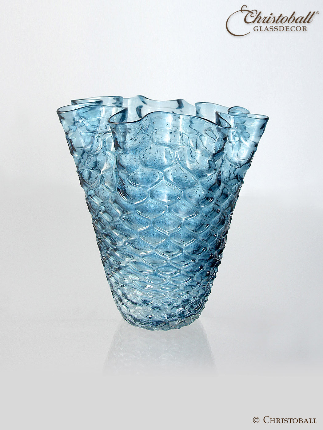 Ocean Waves Vase aus Glas - Blau