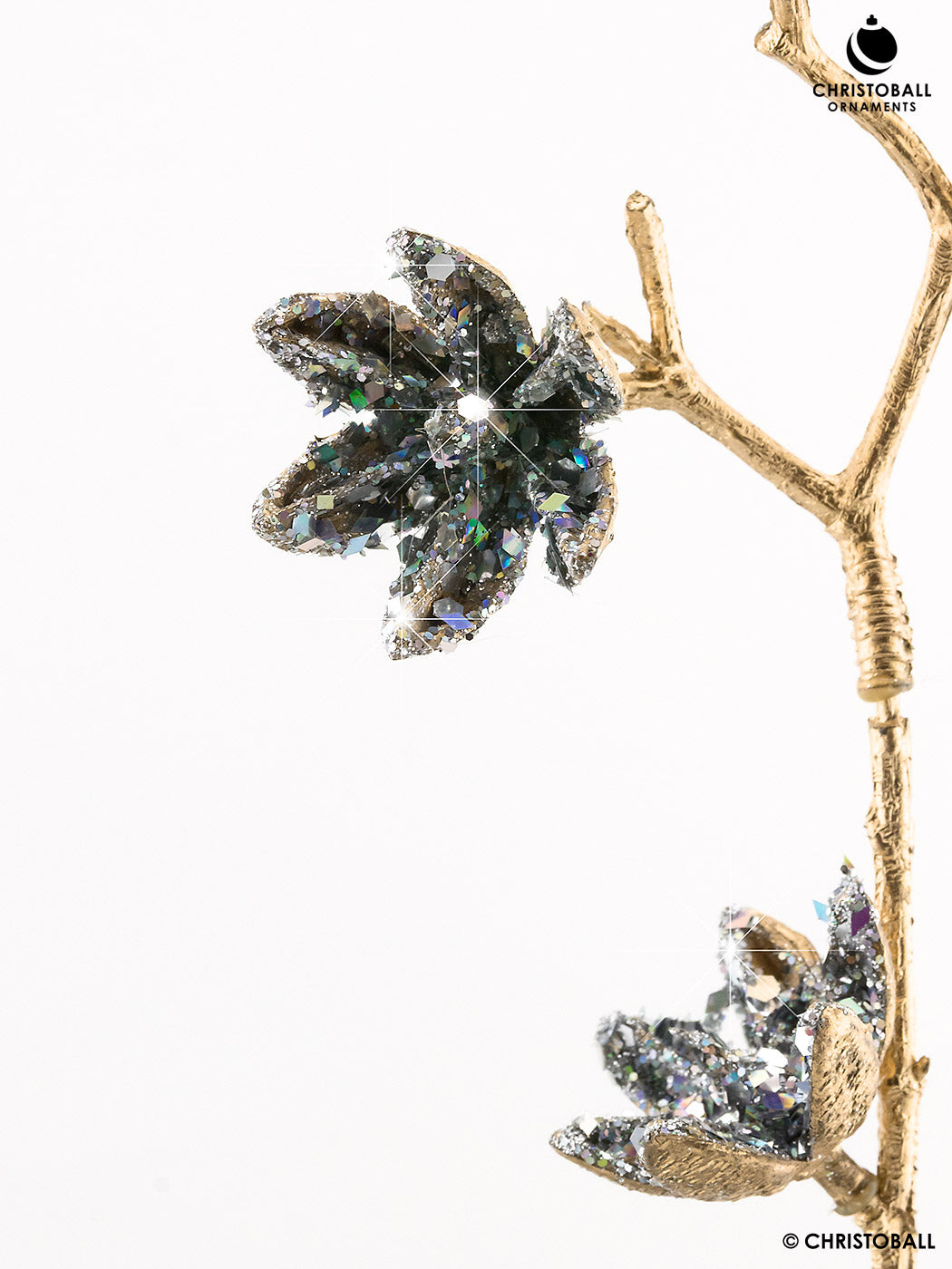 Dekoblume - Baumwollfruchtstand, 105cm, gold