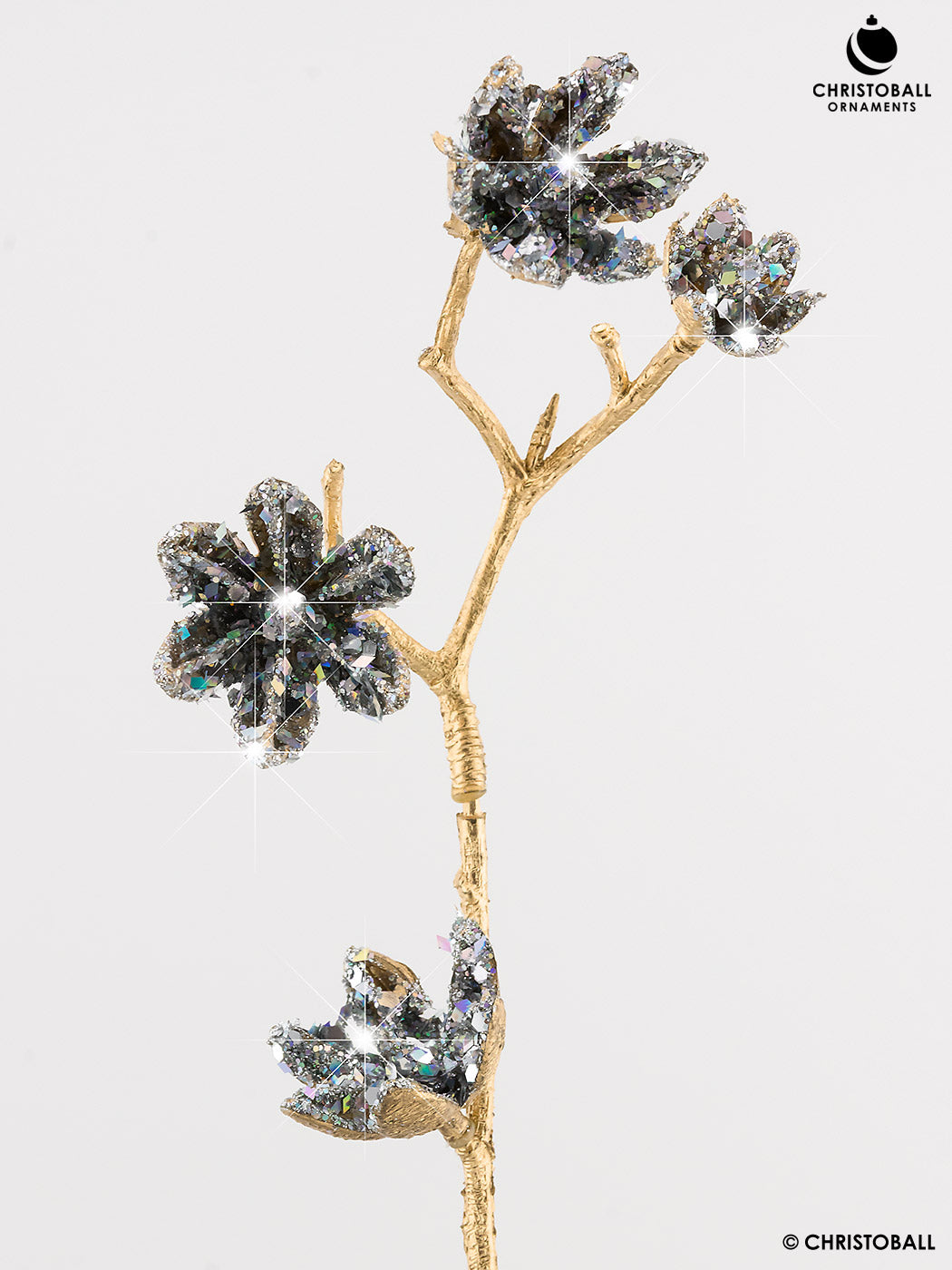 Dekoblume - Baumwollfruchtstand, 105cm, gold