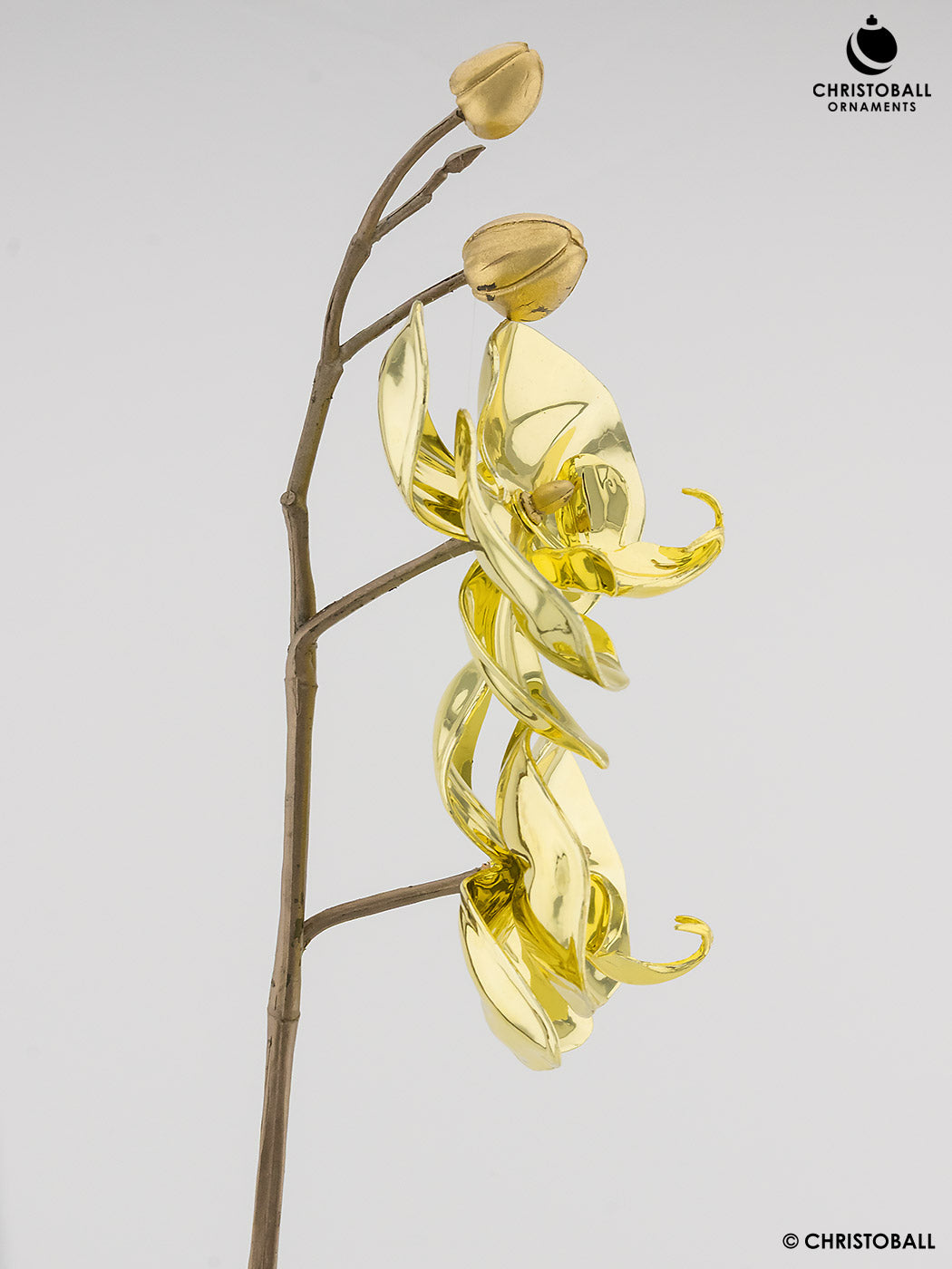 Dekoblume - Phalaenopsis Orchidee Elite Goldfarben plattiert 52cm