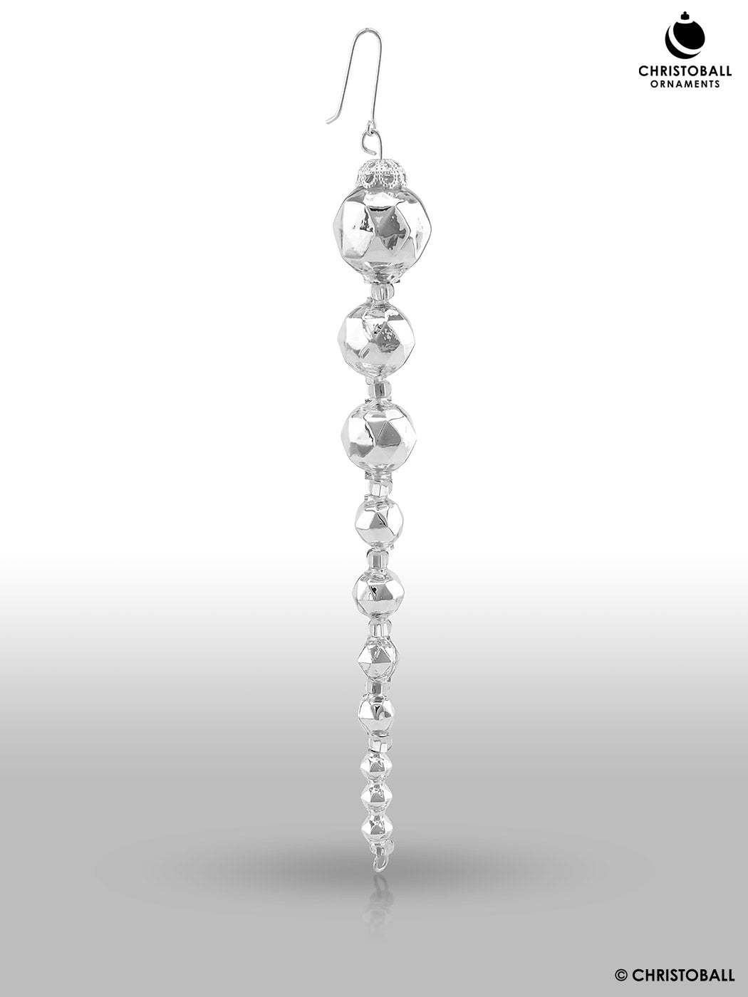 Gablonzer - Eiszapfen aus Glasperlen, Silber