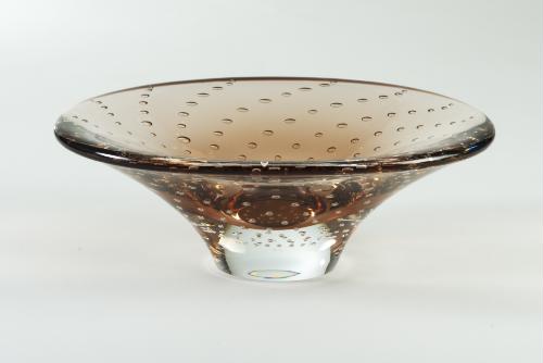 Dancing Bubbles Schale aus Glas - Braun