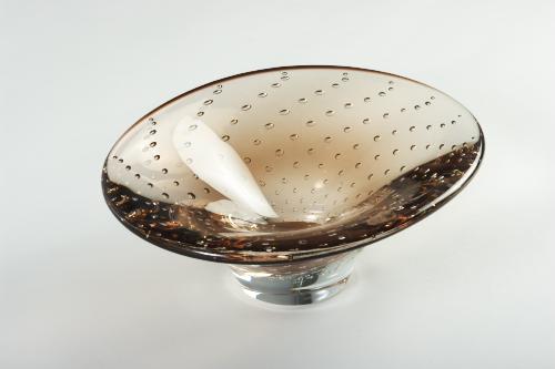 Dancing Bubbles Schale aus Glas - Braun