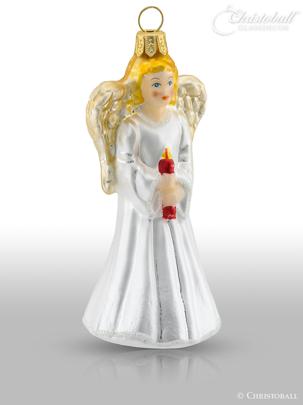 Engel mit Kerze, Weihnachtsanhänger