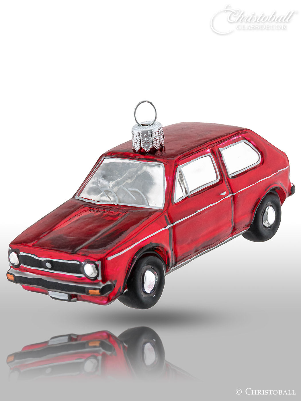 Auto, VW Golf 1 rot, lizensierte Weihnachtsform