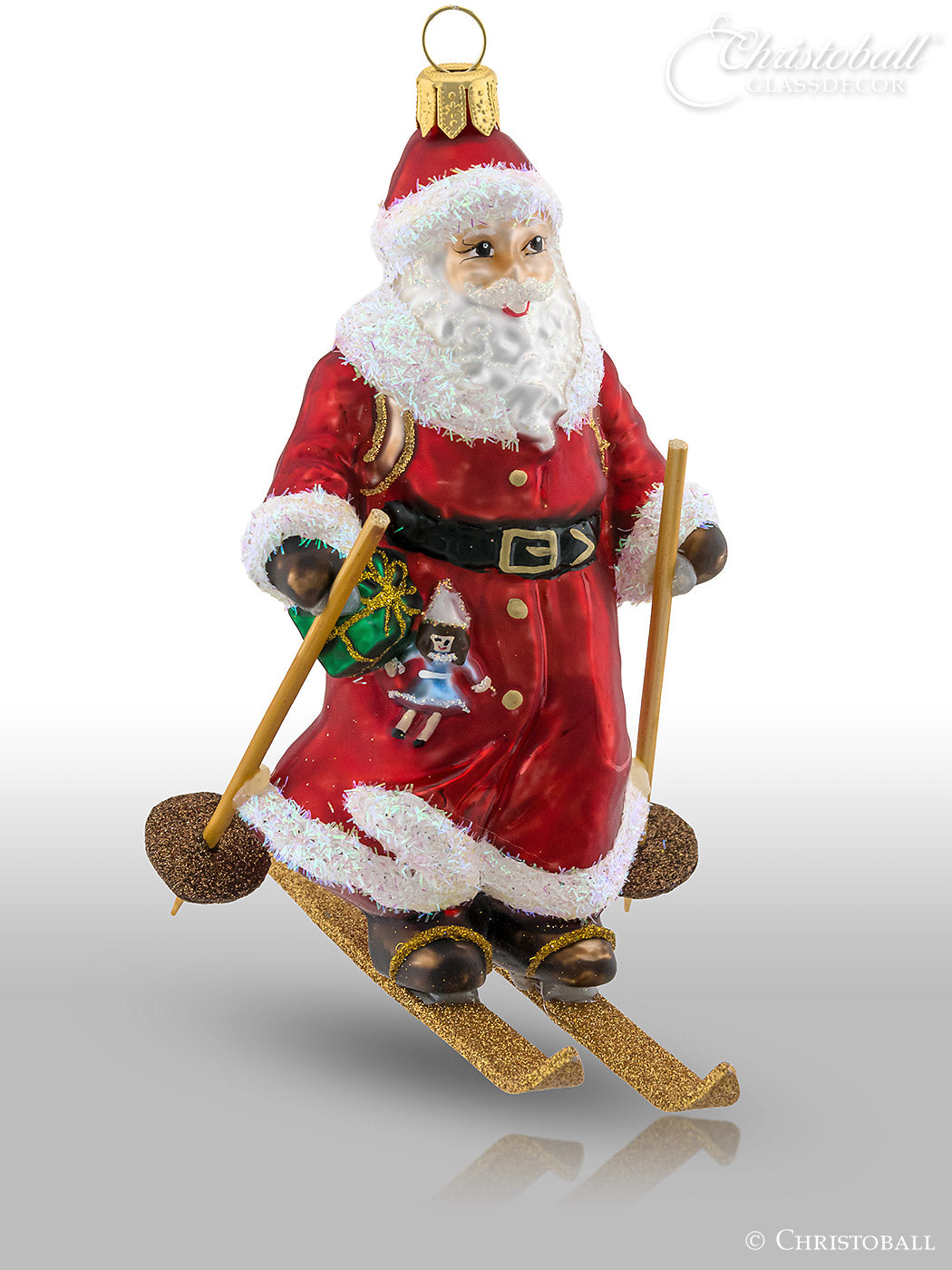 Weihnachtsmann auf Ski, Weihnachtsanhänger