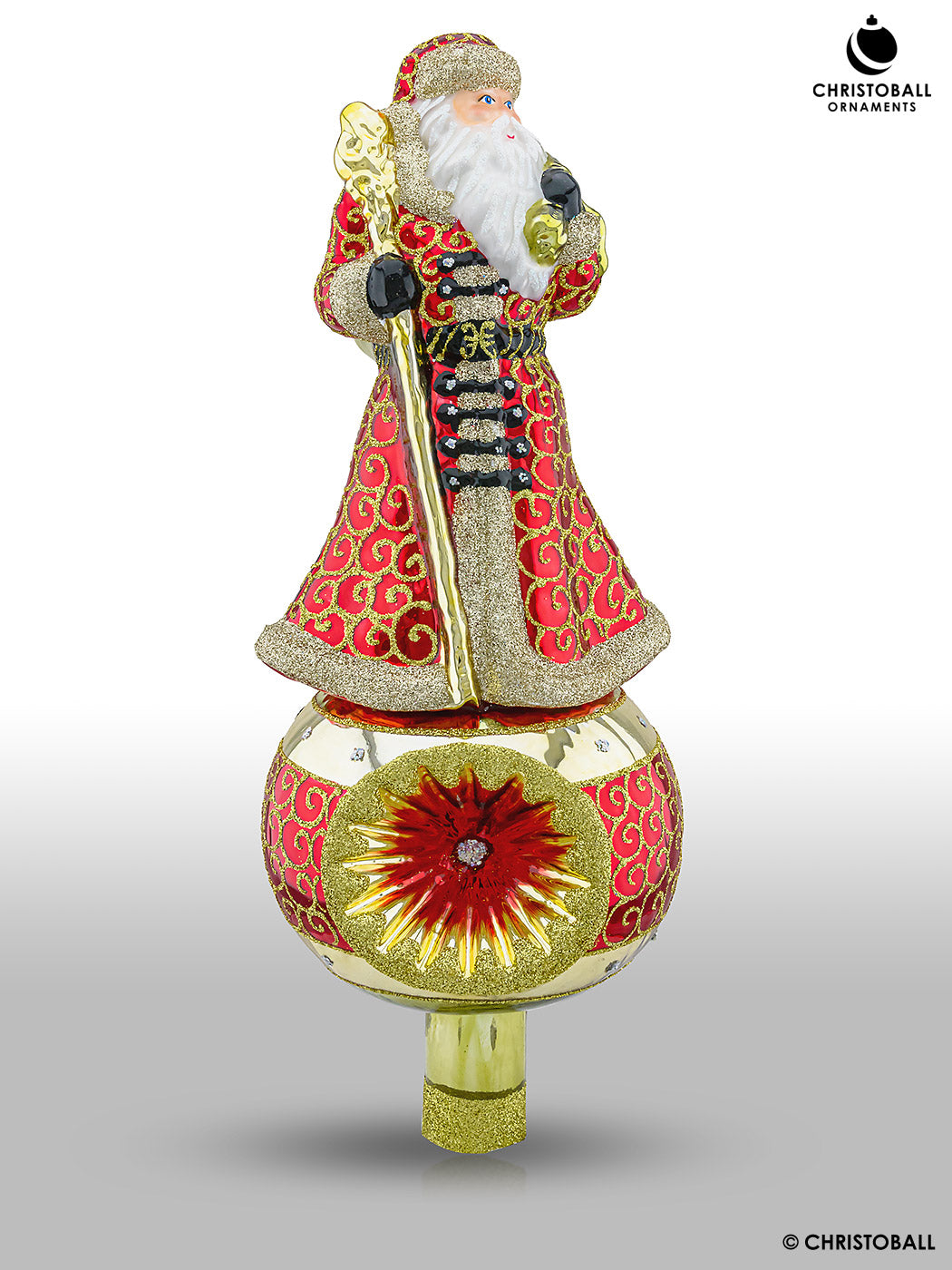 Huras Family - Baumspitze mit Reflektor - Weihnachtsmann Kringeldekor