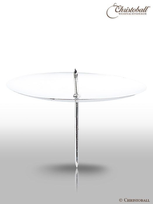 Adventskerzenhalter - 7,5 cm rund, silberfarben