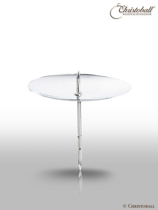 Adventskerzenhalter - 4,5 cm rund, silberfarben