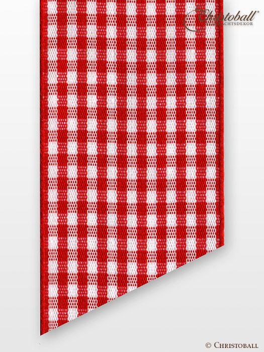 Kariertes Vichy Band - Rot , breit