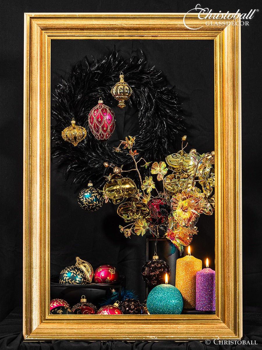 Kerze Glamour, Kugel XL ca. 10cm - Smaragd-Grün