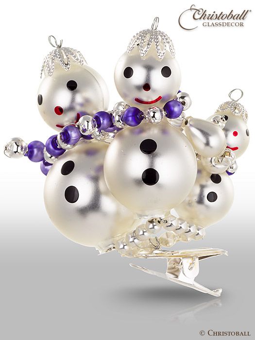 Gablonzer - Clip-On Schneemänner Lila