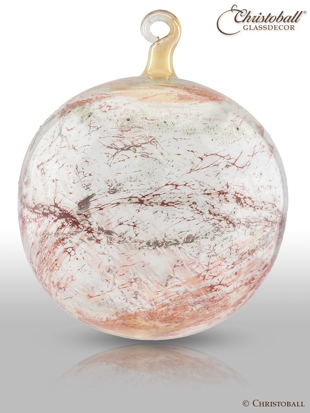 Glaskunst - Glaskugel Oxid XL, Kristall-Beige