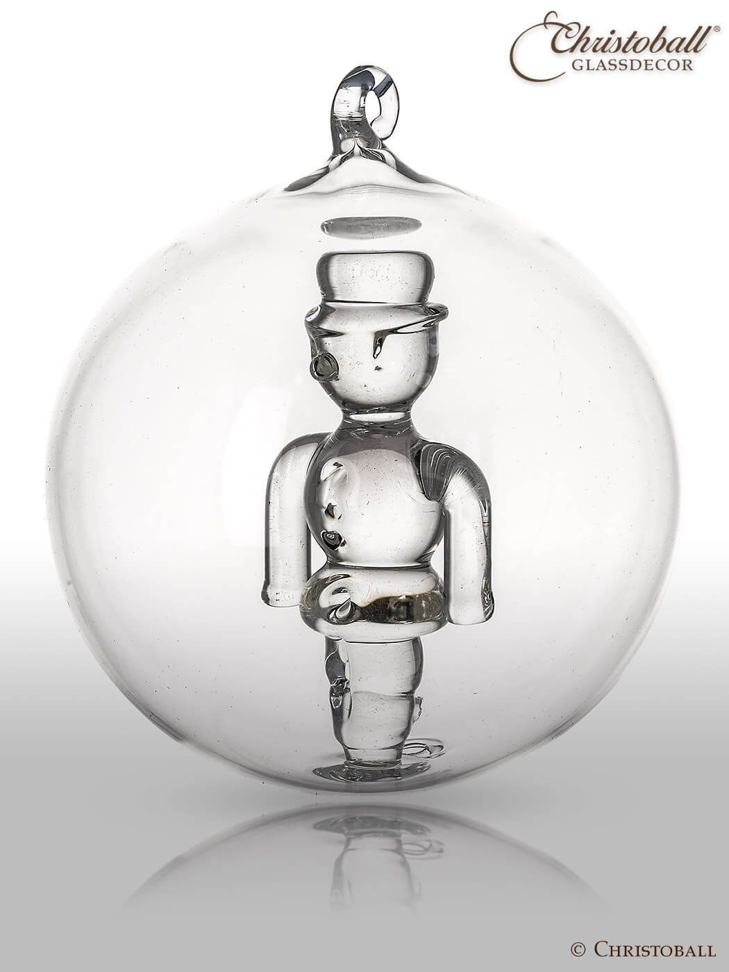 Glaskunst - Glaskugel mit Nussknacker