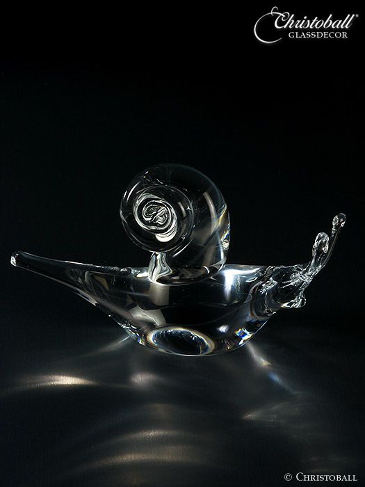 Dekofigur aus Glas - Schnecke, Kristallklar