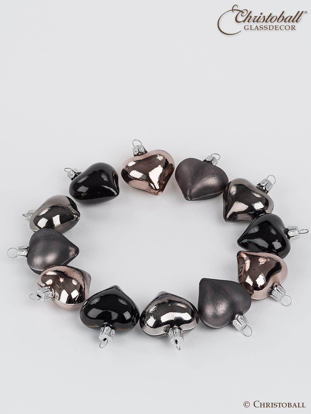 Herzallerliebst - Herzchen Set, Anthrazit-Schwarz