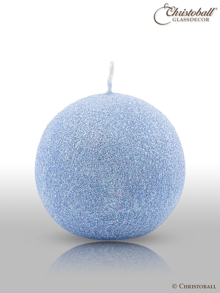 Kerze Glamour, Kugel L ca. 8cm - Hellblau