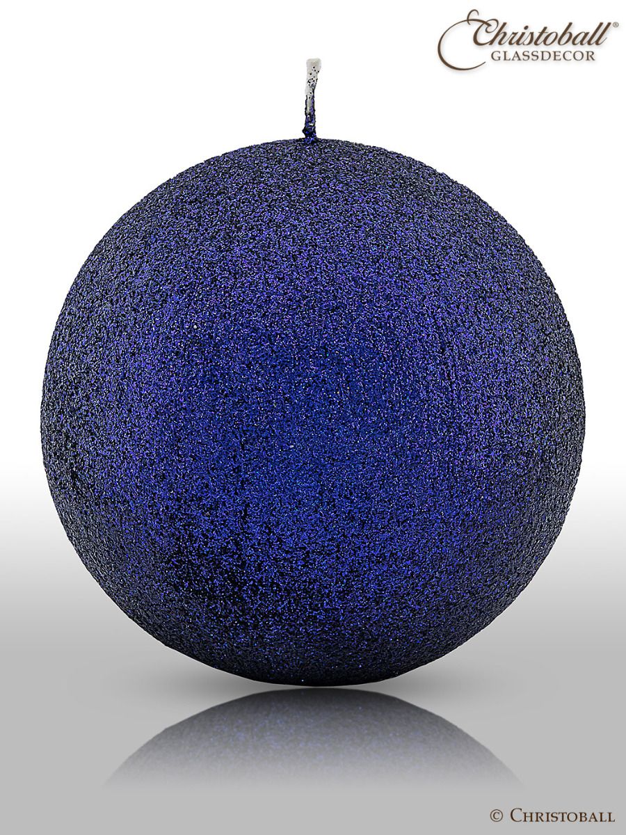Kerze Glamour, Kugel XL ca. 10cm - Dunkelblau