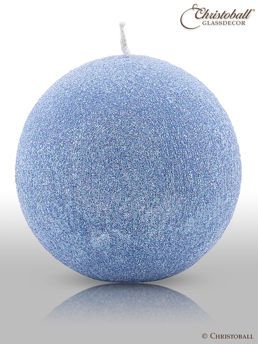 Kerze Glamour, Kugel XL ca. 10cm - Hellblau