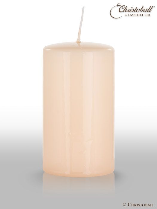 Glänzende Lack-Kerze, Stumpen L ca. 13cm - Champagne