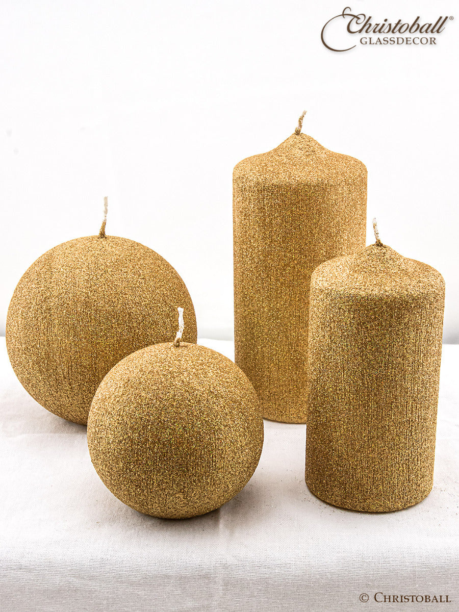 Kerze Glamour, Kugel L ca. 8cm - Gold
