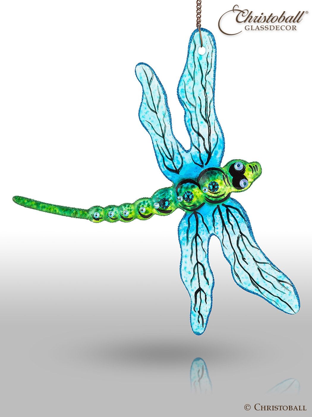 Fusing Glas - Libelle Türkis-Grün