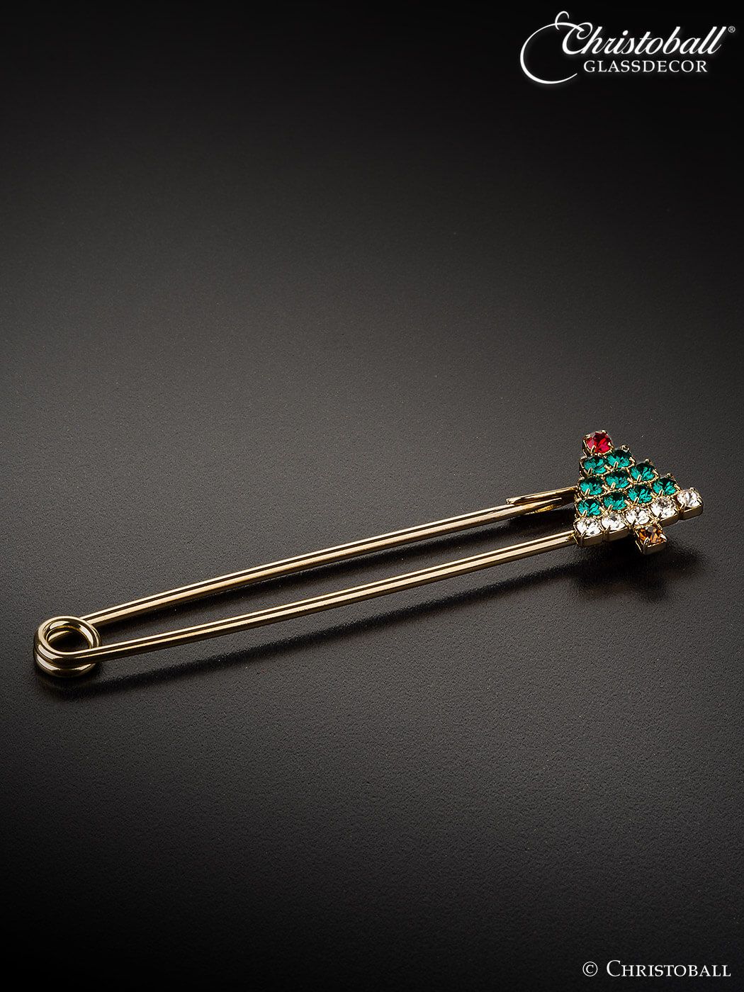 Brosche, Sicherheitsnadel - Oh Tannenbaum, Grün