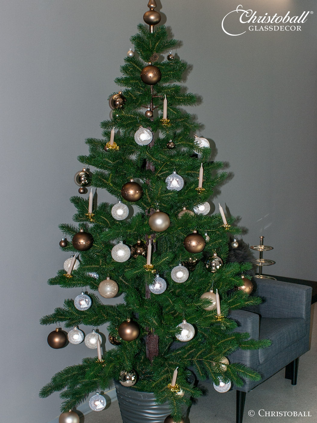 Komplett-Set - Baumausstattung in Champagne-Bronze, 120-teilig