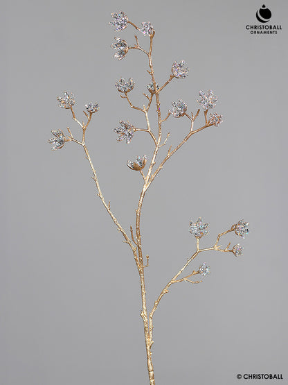 Dekoblume - Baumwollfruchtstand, 105cm,  gold