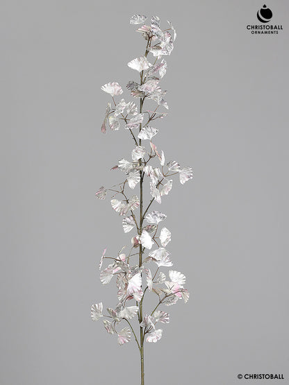 Dekoblume - Giant-Ginko-Zweig, 116cm, rosee-silver