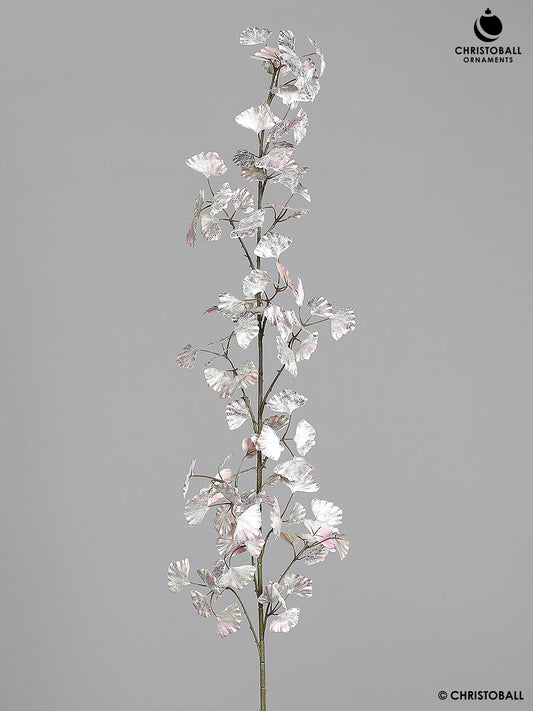 Dekoblume - Giant-Ginko-Zweig, 116cm, rosee-silver