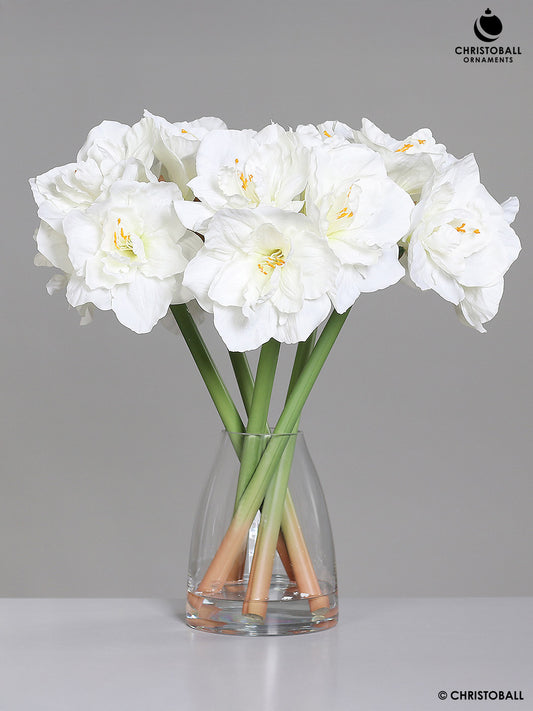 Dekoblumen - Premium Amaryllis-Arrangement in Glasvase