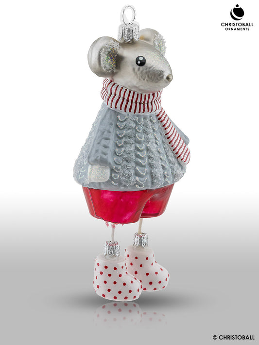 Fromage – Lustiges Maus-Ornament aus Glas