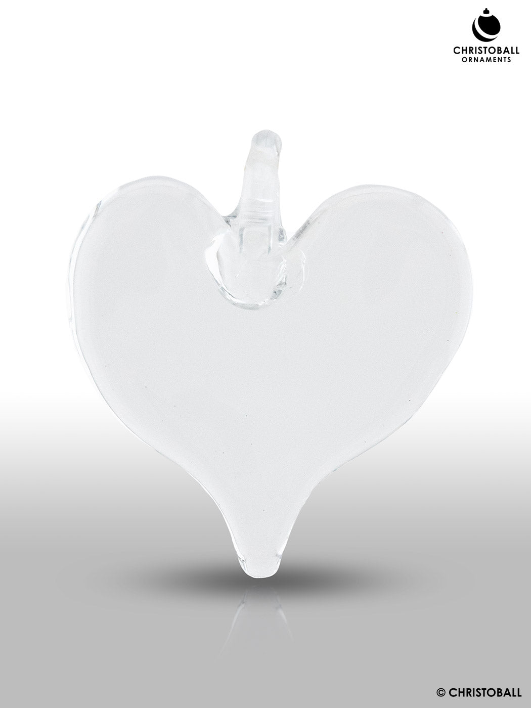 Glaskunst - Form Solo-Herz, Kristall-Klar