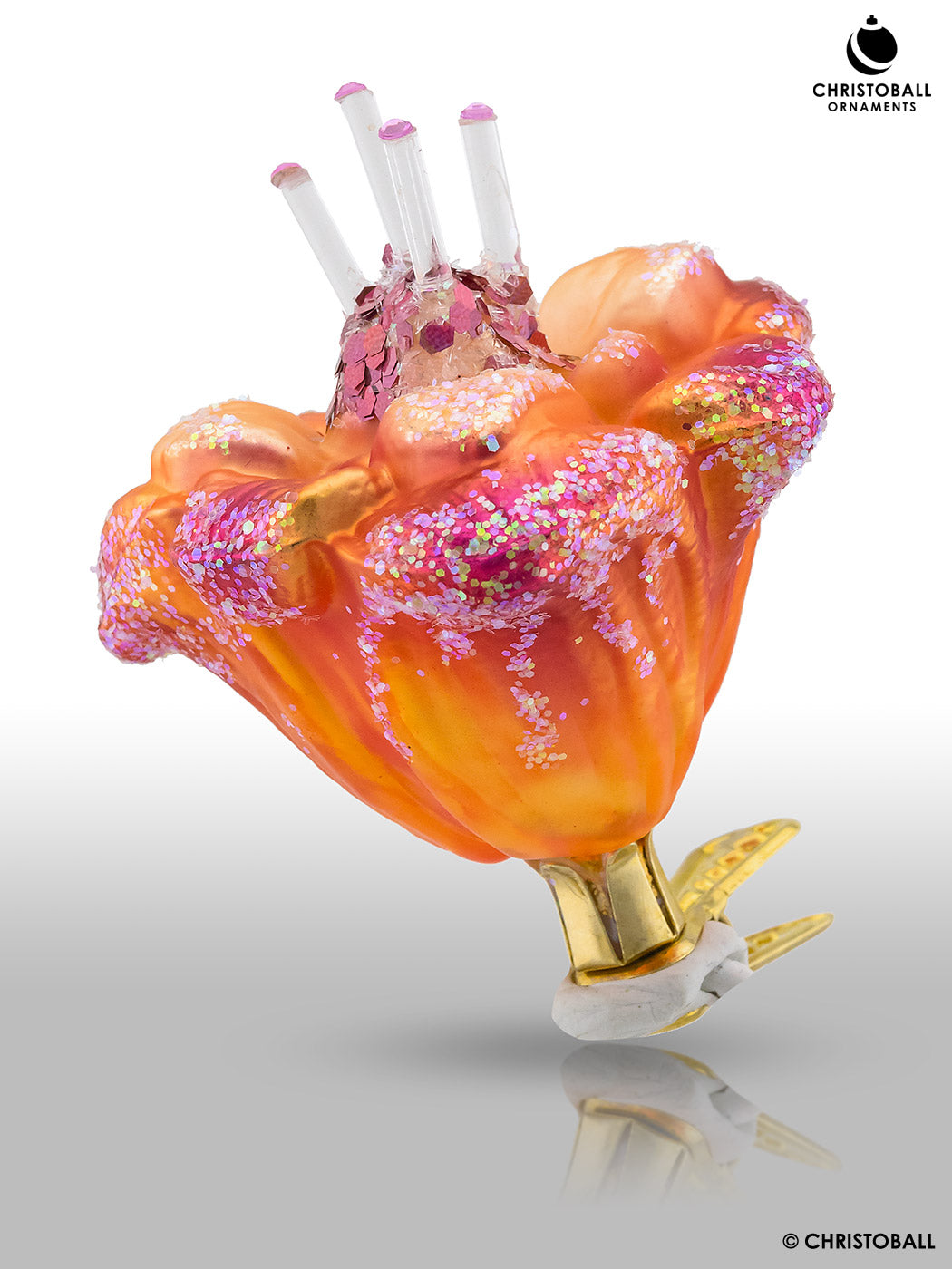 Lilie mit Clip, Orange-Pink