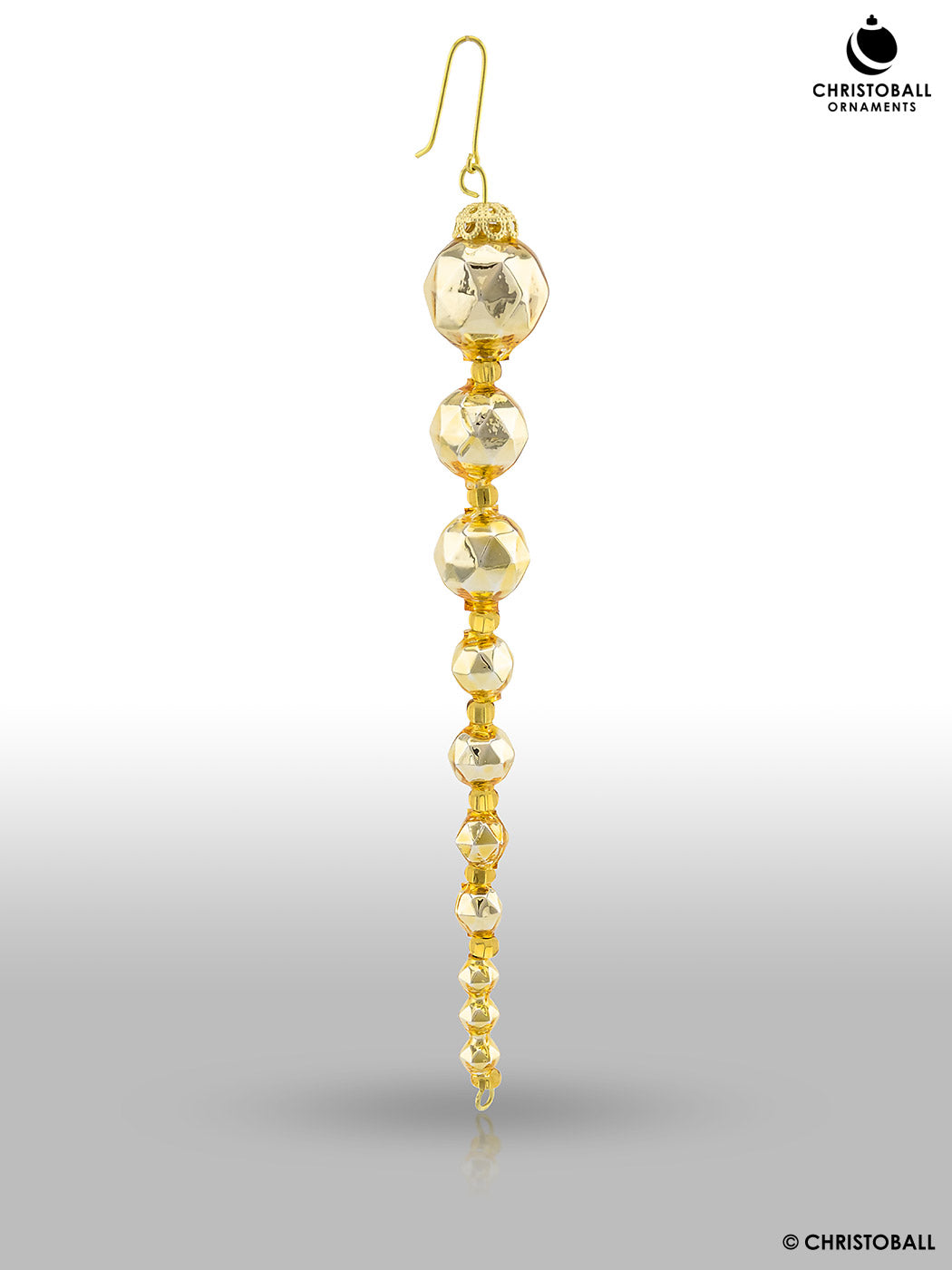 Gablonzer - Eiszapfen aus Glasperlen, Gold