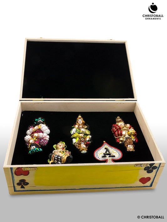 Spielkarten komplette Kollektion in Holzschatulle