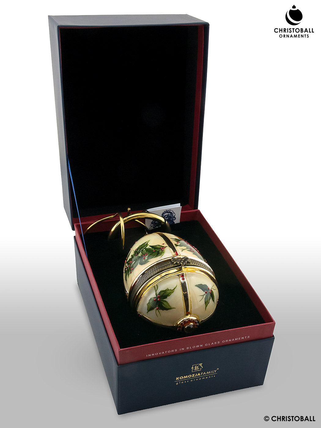 Komozja Family - Premium - Ei mit verborgenem Santa am Kamin