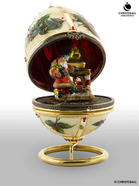 Komozja Family - Premium - Ei mit verborgenem Santa am Kamin