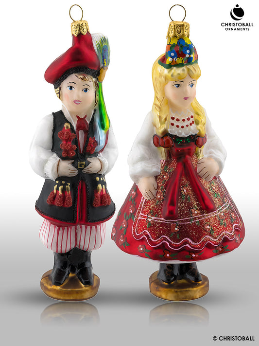 Polnische Folklore "Krakowskie-Trachten" Kollektion in Holzschatulle