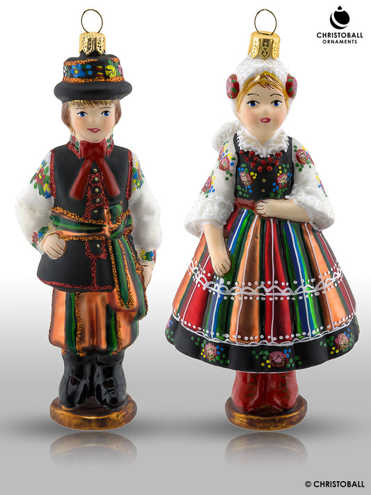 Polnische Folklore "Łowicz-Trachten" Kollektion in Holzschatulle