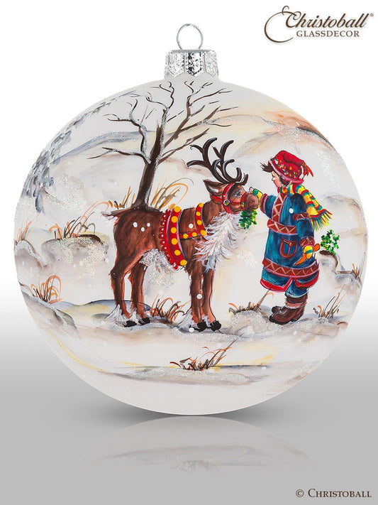 Artist Art Kugel - Inuit-Mädchen mit einem Rentier