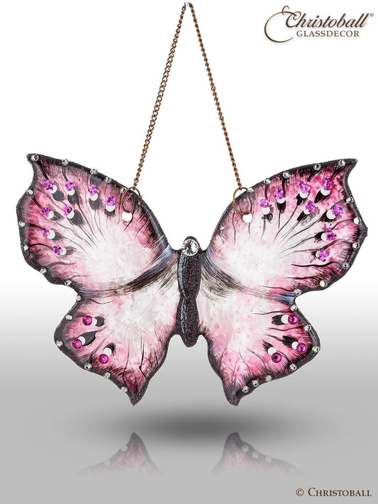 Fusing Glas - Schmetterling Rosa-Silber